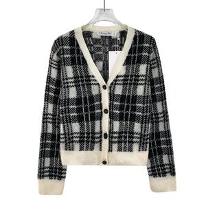 Dior Chic Black and White Plaid Sweater